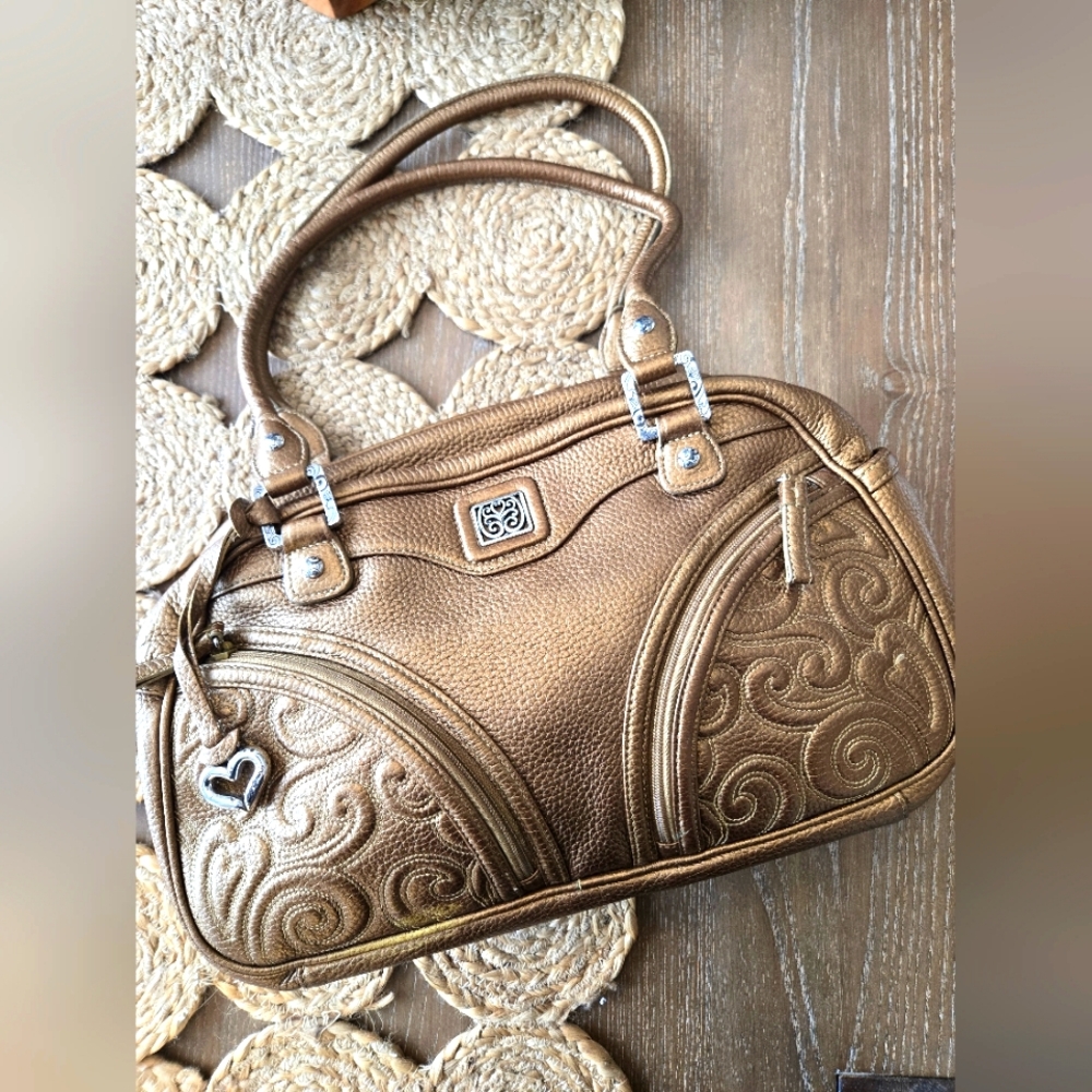 Brighton Metallic Pebbled Leather Purse